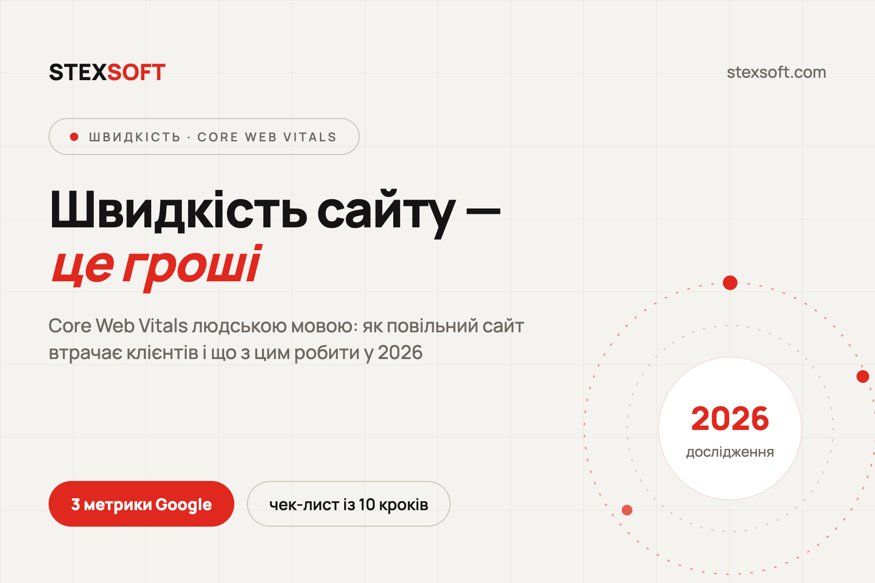 Швидкість сайту та Core Web Vitals у 2026: чому повільний сайт втрачає гроші і як це виправити